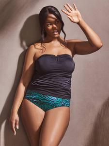 Шорты для танкини с принтом в виде изогнутых листьев Live Unlimited, Green