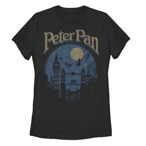 Юниорская футболка с силуэтом Disney Peter Pan Group Shot London Night Licensed Character