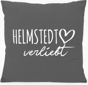 Подушка для дивана Huuraa Helmstedt Love Gift 40x40 см с наполнителем из хлопка стального серого цвета Helmstedt Souvenir Hellweg Druckerei