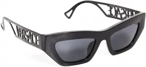 Женские солнцезащитные очки Versace, черная оправа, темно-серые линзы, 53 мм, Black