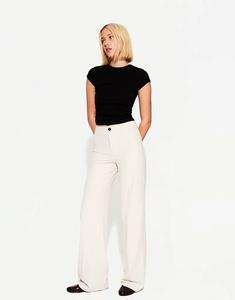 Широкие брюки Bershka белого цвета