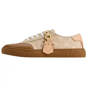 LOUIS VUITTON Grace Coddington Collaboration Kitten Catogram Collection Low top Skateboard Shoes Women's Brown