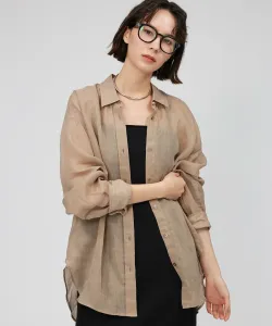 Прозрачная рубашка из рами Babylone, цвет Beige 55