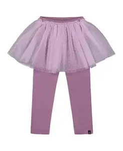 Леггинсы для девочек с юбкой из тюля - для детей постарше Deux Par Deux, фиолетовый