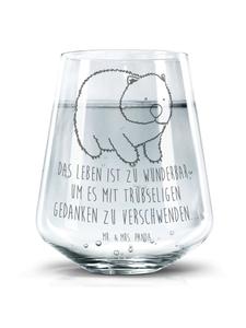 Стакан для питья вомбата с надписью на прозрачном фоне Mr. & Mrs. Panda