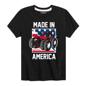 Футболка Case IH Made In America для мальчиков 8–20 лет с графическим рисунком Licensed Character, черный