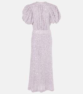 Платье макси с открытой спиной, расшитое пайетками Rotate, Orchid Petal (Purple)