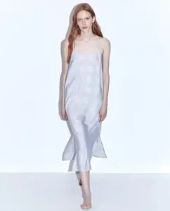 Сорочка из сатина с цветочным узором Sfera, светло-серый