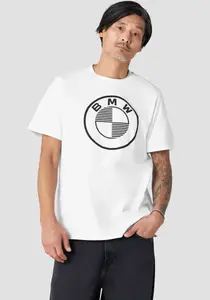 Футболка BMW с ярким принтом-логотипом, белый