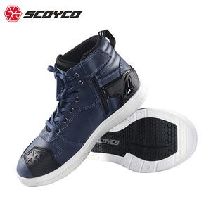 SCOYCO Мотоциклетные кроссовки для мужчин, всесезонные дышащие, антискользящие, синие, размер 42