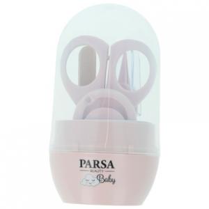 Набор для ухода за ногтями из 6 предметов для новорожденных, розовый, компактный. Parsa