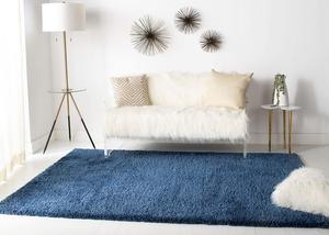 Ковер SAFAVIEH, 92 x 92 см, August Shag Collection, Navy, сплошной дизайн, без линьки и простой в уходе, идеален для помещений с высокой проходимостью в гостиной, спальне (AUG900N)