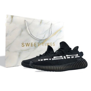 Кроссовки adidas originals Yeezy Boost 350 V2 Lifestyle Shoes Unisex Low-top White, черный/белый