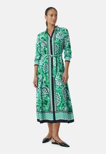 Платье-рубашка MIDI-MIT VERDECKTER KNOPFLEISTE UND ALL-OVER-PRINT comma, зеленый