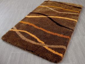 Коврик для ванной Pacific Nevis коричневые полоски, 5 размеров, размер: 55х55 см. Коврик для унитаза с вырезом, коричневый