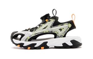 Детские сандалии с амортизацией и износостойкостью для детей от 3 до 7 лет QIAODAN, черный/серебряный