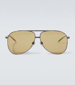 Авиаторские солнцезащитные очки Gucci, Ruthenium-Ruthenium-Brown