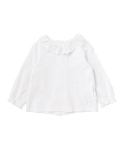 Блузка из хлопка Supima Biosil с гладкой спинкой и кружевным воротником для младенцев (70-90 см)