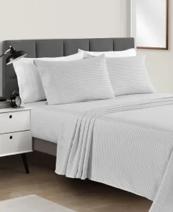 Комплект постельного белья из микрофибры с принтом, размер 4 (полный), легко моющийся Macy'S, серый