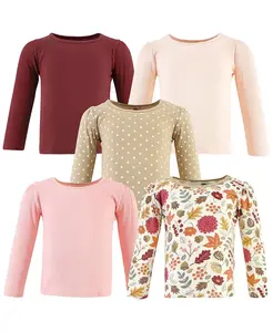 Термокофточки с длинным рукавом для девочек 5 шт Hudson Baby, розовый