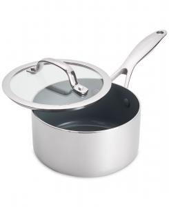 Кастрюля Valencia Pro из нержавеющей стали объемом 1,66 кварты с крышкой GreenPan, Stainless Steel