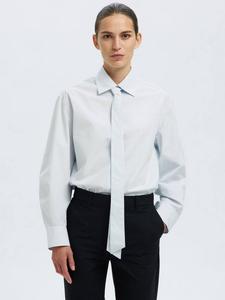 Блузка с длинными рукавами и воротником на пуговицах Norma Cotton Selected