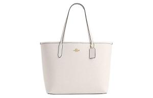 Кожаная городская сумка тоут, шоппер, сумка через плечо, дамская сумочка Tubas белый COACH