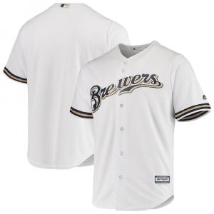 Мужская официальная майка Majestic White Milwaukee Brewers Team, цвет Brw White