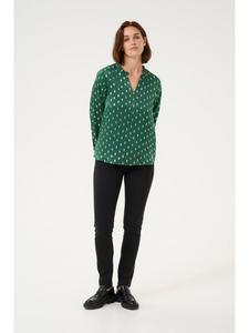 Блузка Kaffe, цвет green with foil print
