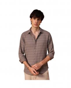 Мужская рубашка с подкладкой земляных оттенков Campus Sutra, Brown