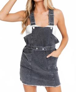 Черное платье-комбинезон в деревенском стиле LE LIS