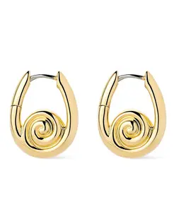 Золотые эффектные серьги-кольца Ariel Ana Luisa, gold