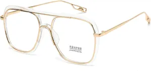 Модные треугольные солнцезащитные очки для женщин и мужчин, ретро-квадратные солнцезащитные очки Melrose, Gold Clear