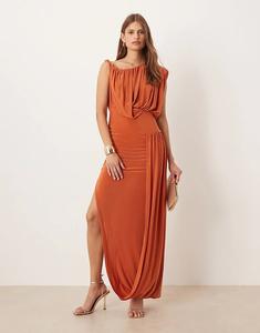 Платье миди ASOS DESIGN облегающего кроя с драпировкой