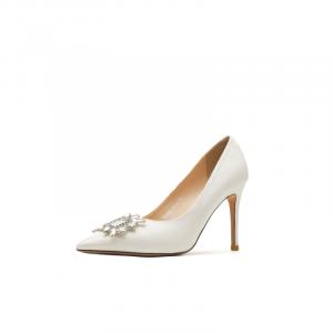 QITUMAUL Стройные каблуки на высоком каблуке женские белые, цвет White[Heel Height 6.5cm]