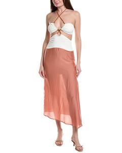 ViX Платье миди из плотного шелка, белый