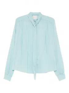 Блузка с завязками и длинными рукавами Forte Forte, синий