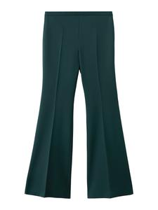 Расклешенные плиссированные брюки MANGO IRESE, темно-зеленый