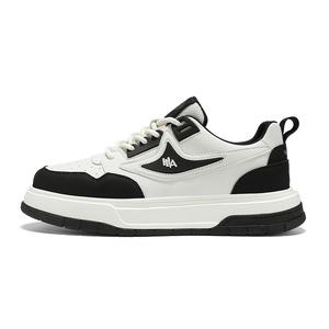 HLA Скользоустойчивые мужские скейтерские кеды низкие бело-черные, цвет White Black