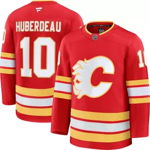Мужская аутентичная майка премиум-класса НХЛ "Калгари Флэймз" с Джонатаном Юбердо №10 2024-2025 гг Fanatics