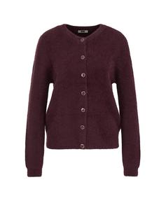 Вязаный кардиган WE Fashion, баклажановый