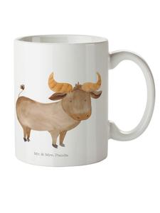 Детская кружка со знаком зодиака Телец, без надписи, белого цвета Mr. & Mrs. Panda