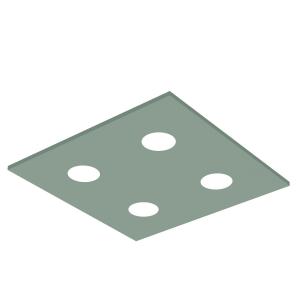 Потолочный светильник Lumicom, 40x40x11 см, зеленый