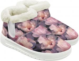 Женские зимние ботинки JoyLamoria House с мехом для работы и походов, утепленные для улицы, Floral Print