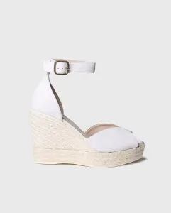 Женские замшевые эспадрильи на танкетке с пряжкой Toni Pons, белый