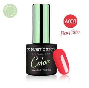 Гипоаллергенный кораллово-красный гибридный лак для ногтей 7 мл – Focus Rose A003 Cosmetics Zone