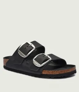 Кожаные тапочки Arizona Big Buckle narrow fit Birkenstock, черный
