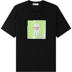 Karl Lagerfeld / Karl Lagerfeld Jeans Мужские черные футболки с круглым вырезом средней высоты