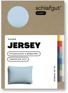 Наволочка Schlafgut "EASY Jersey", (1 шт.), наволочка на молнии, мягкая и впитывающая, наволочка 70х90 см, синий