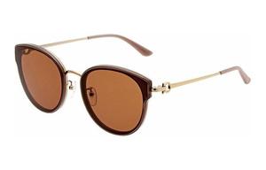 Феррагамо металлические круглые солнцезащитные очки унисекс коричневые